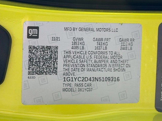 2022 Chevrolet Corvette Stingray 3LT
