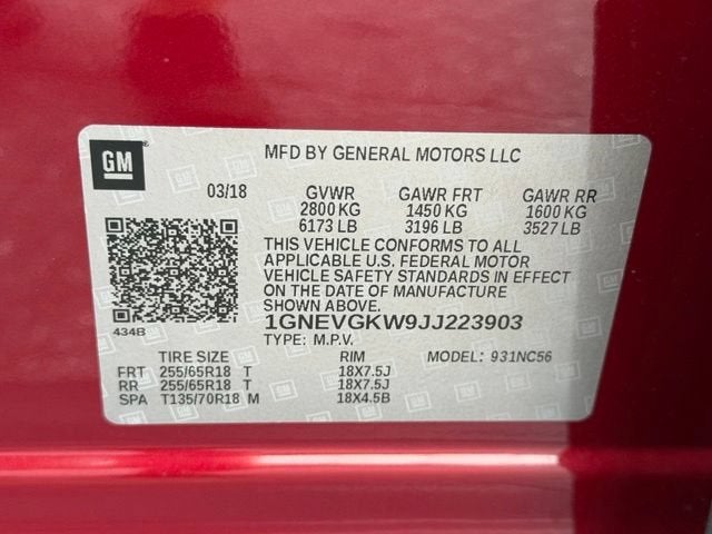 2018 Chevrolet Traverse LT Cloth