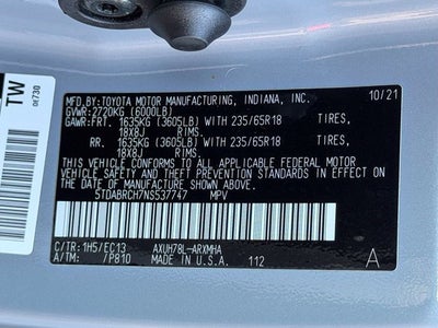 2022 Toyota Highlander Hybrid Bronze Edition