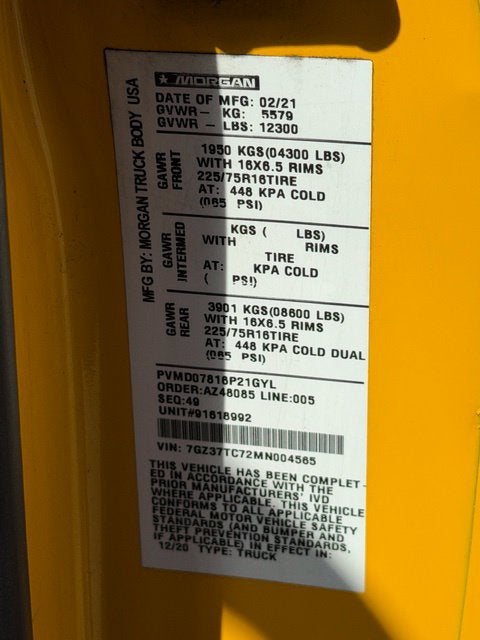 2021 GMC Savana Cutaway 3500 CUTWAY
