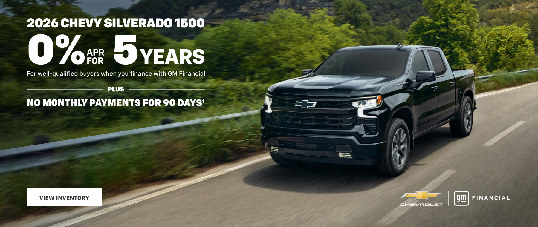 2026 Chevy Silverado 1500. 0% APR for 5 years