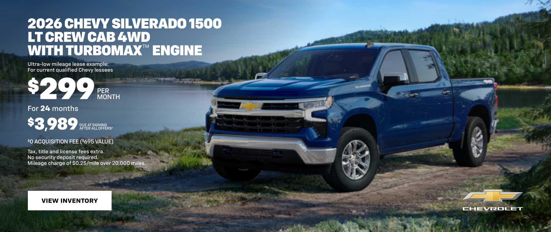 $299 PER MONTH for 24 months $3,989 due at signing