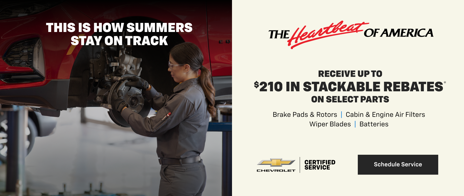 Receive up to $210 in stackable rebates* on select parts
